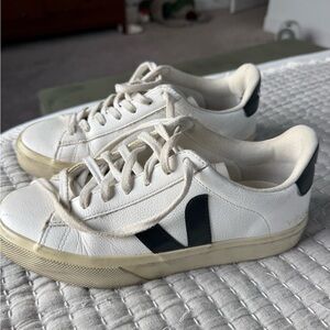 Veja White and Black Campo Sneakers